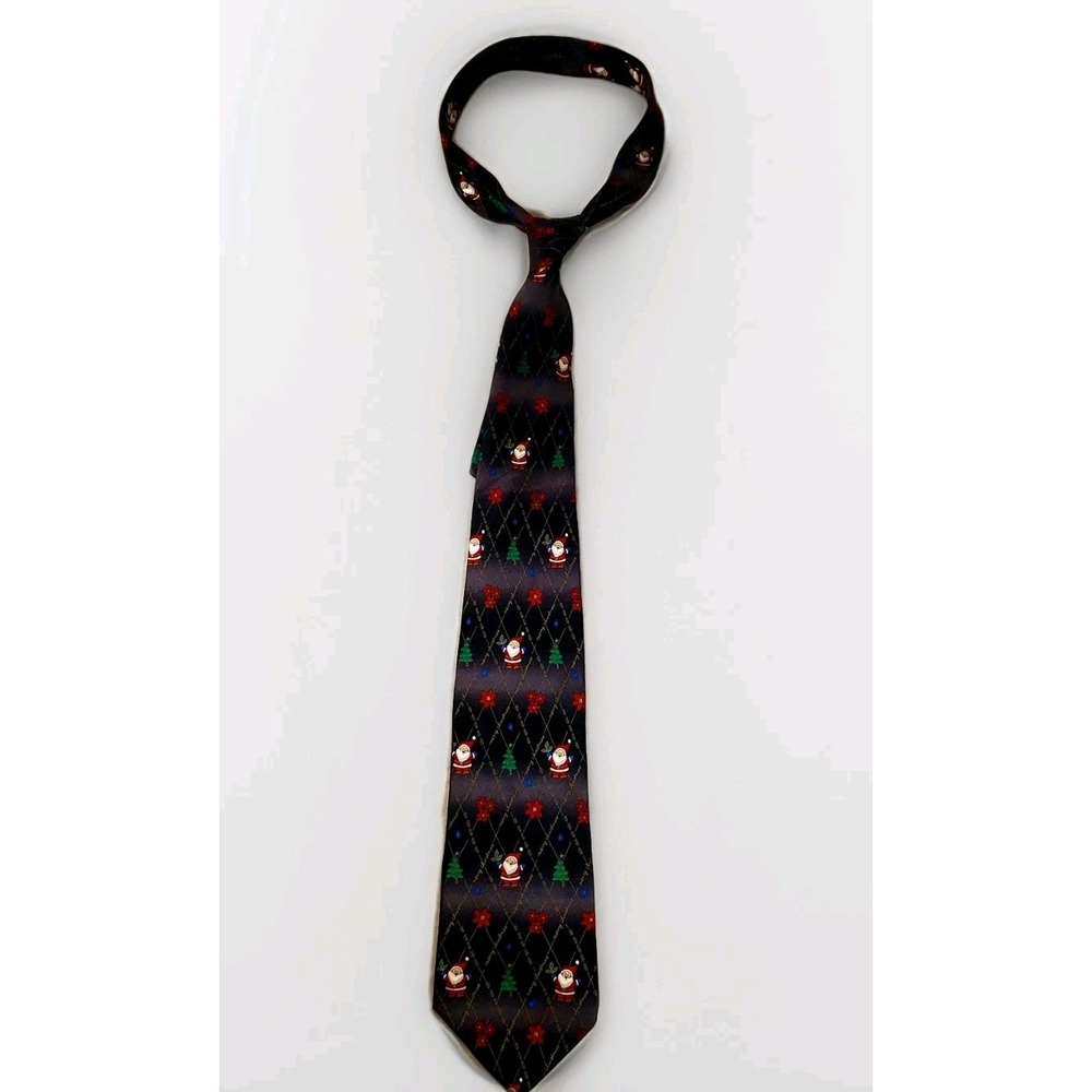 Silk Christmas Tie Hallmark Licensed Santa Merry Christmas Ho Ho‎ Ho 58 Inches - Picture 7 of 8